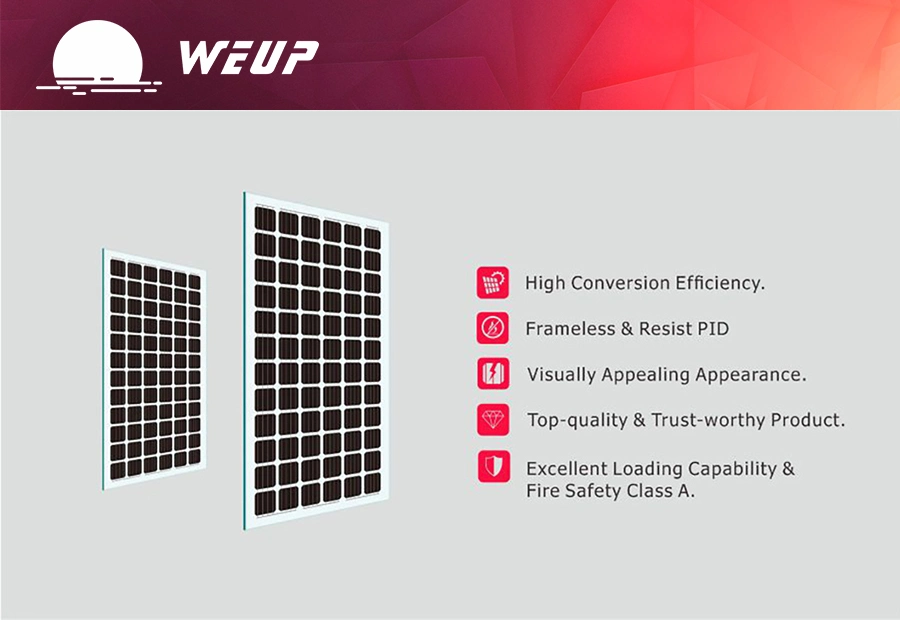 Weup Cutomized 300W 320W 360W Monocrystalline BIPV Module Solar Panel Price